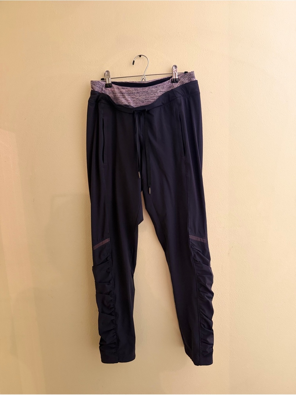 Women’s Purple Yoga Jogger Pants with Heathered Waistband